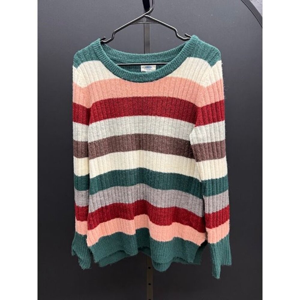 Old Navy Multicolored Striped Crewneck Sweater